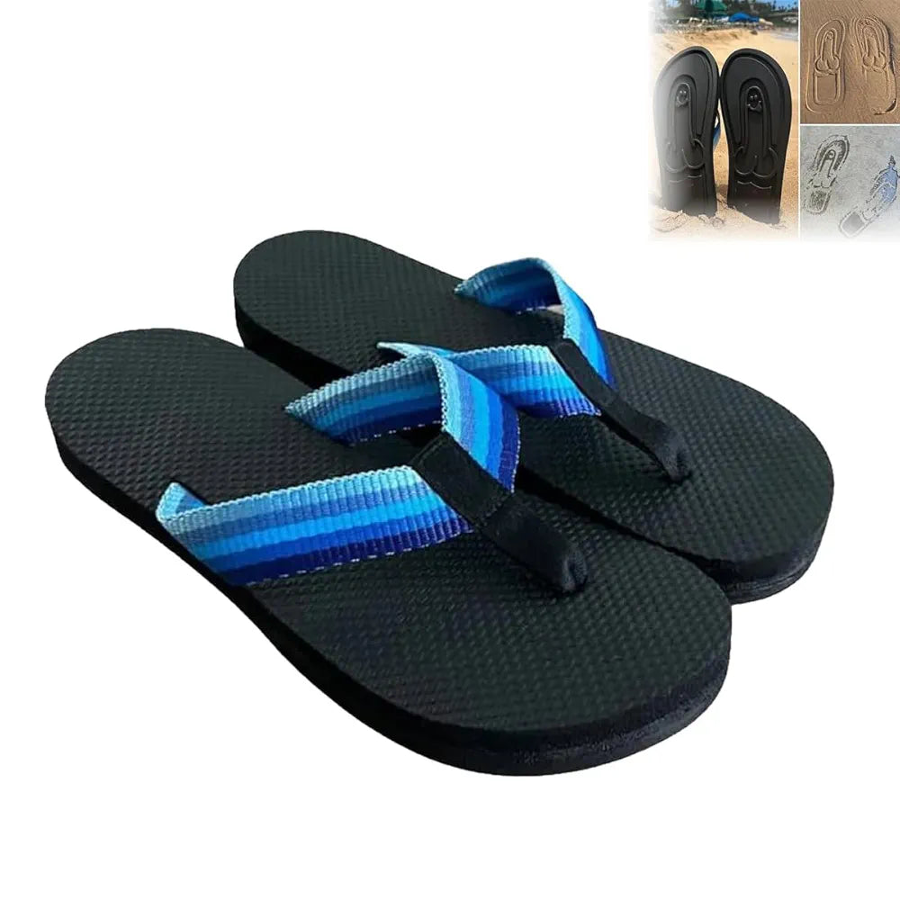 Cock print flip flops