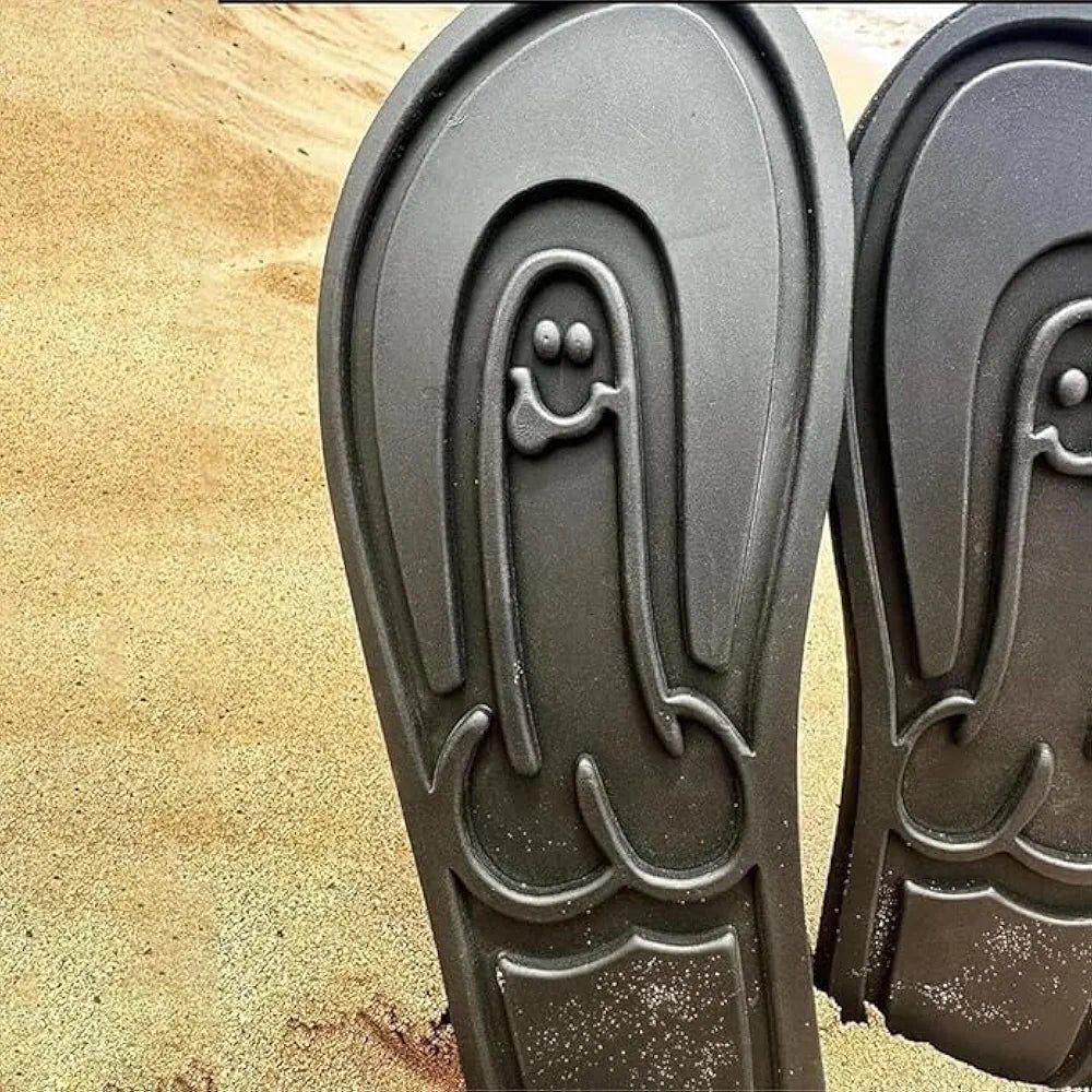 Cock print flip flops