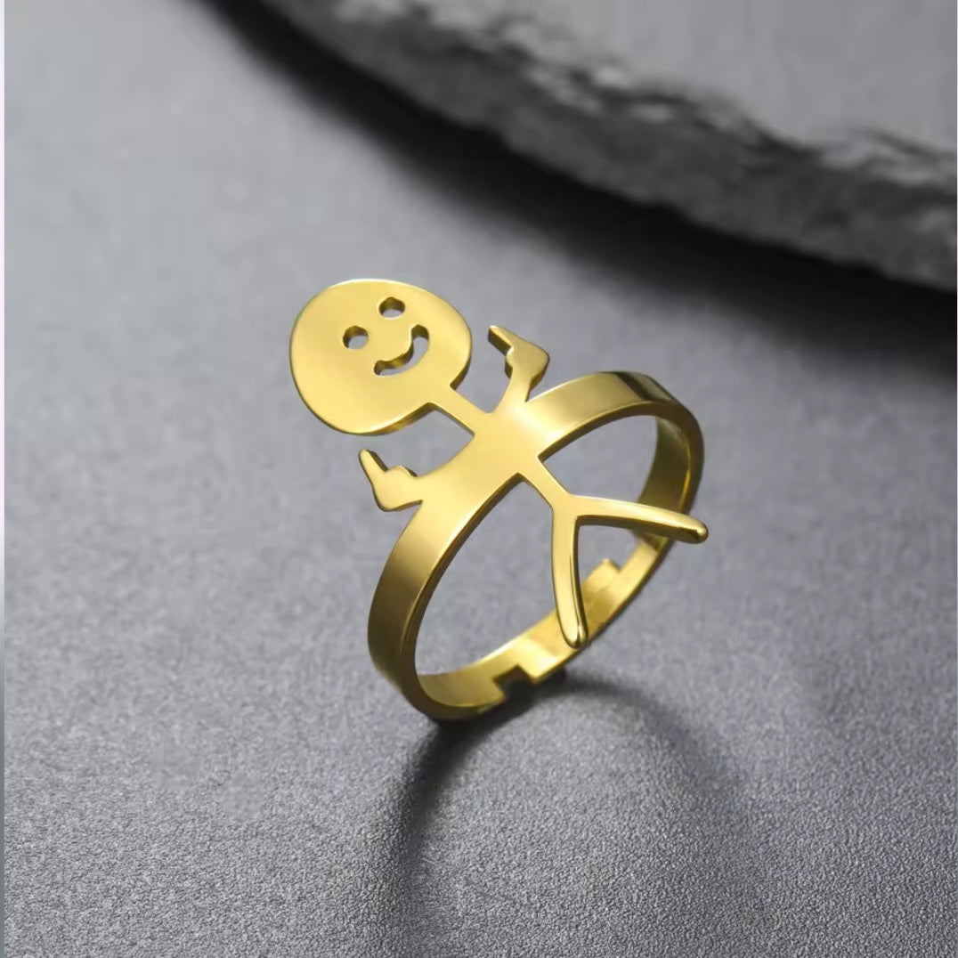 Stickman Mittelfingerring