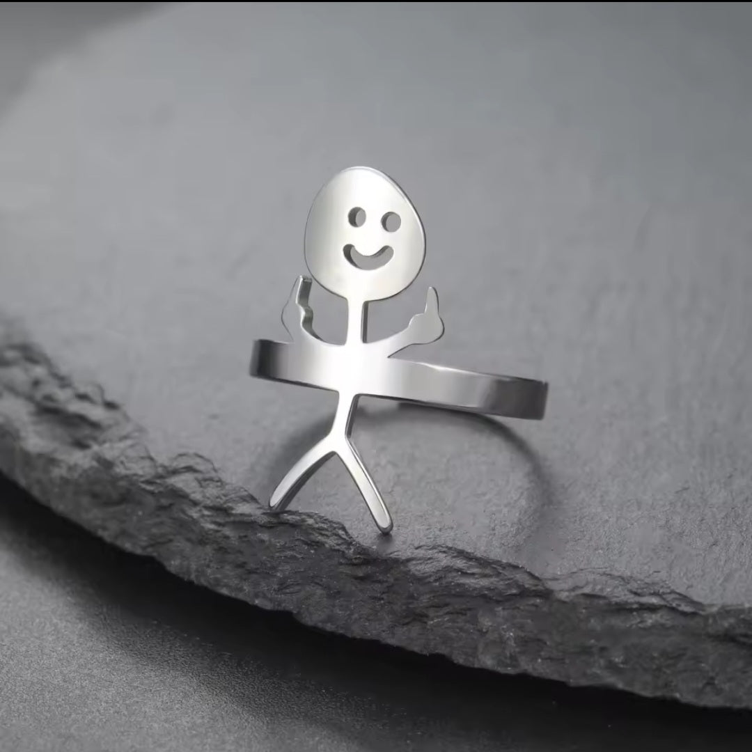 Stickman Mittelfingerring