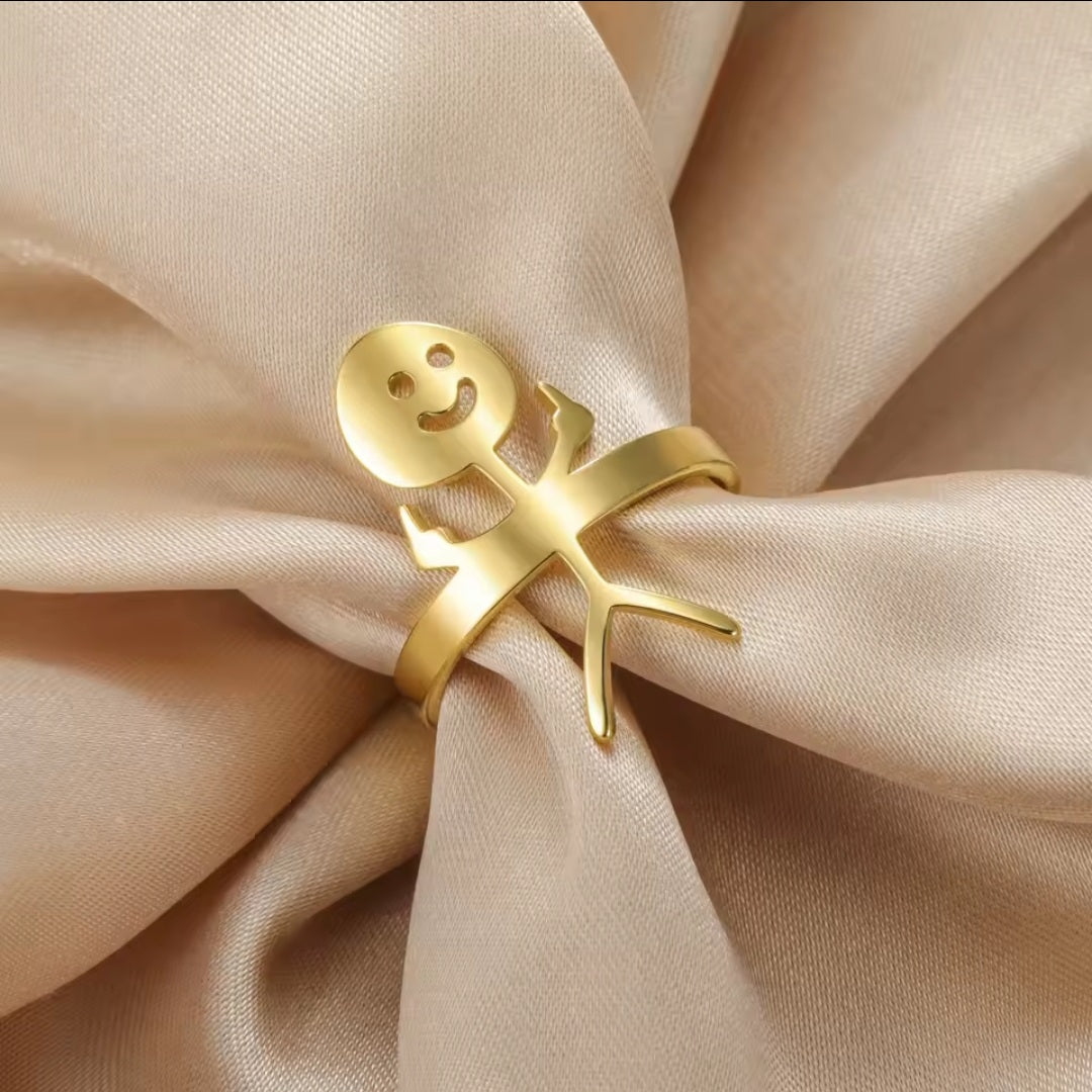 Stickman Mittelfingerring