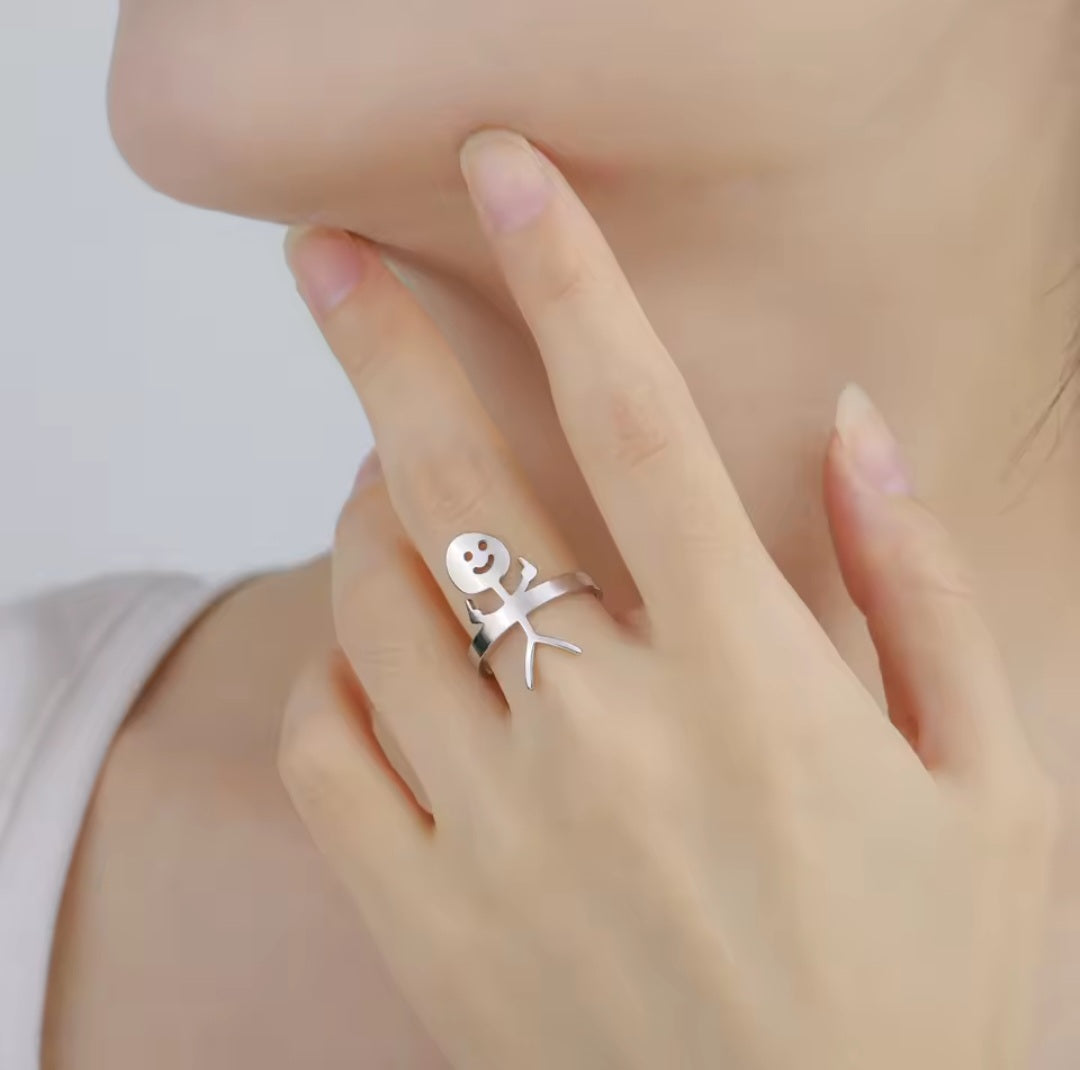 Stickman Mittelfingerring
