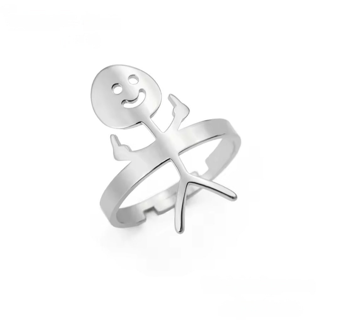 Bague Stickman doigt d'honneur