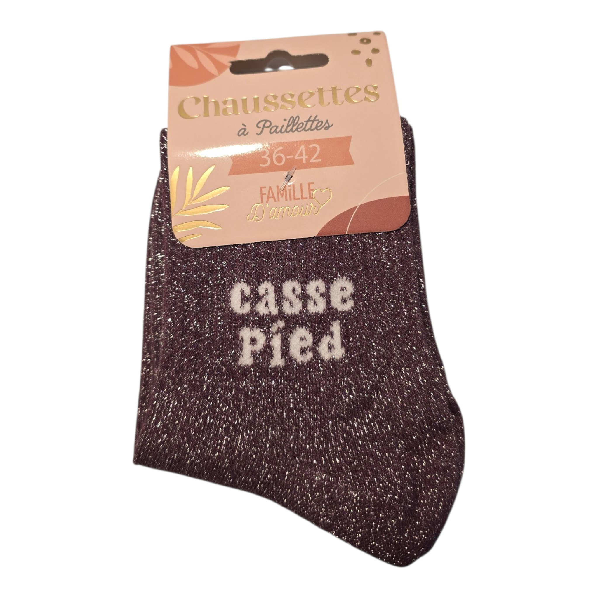 Women's glitter socks with message
