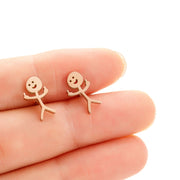 Boucles d'oreilles Stickman doigt d'honneur