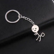 Porte-clés Stickman Pet couleur argent