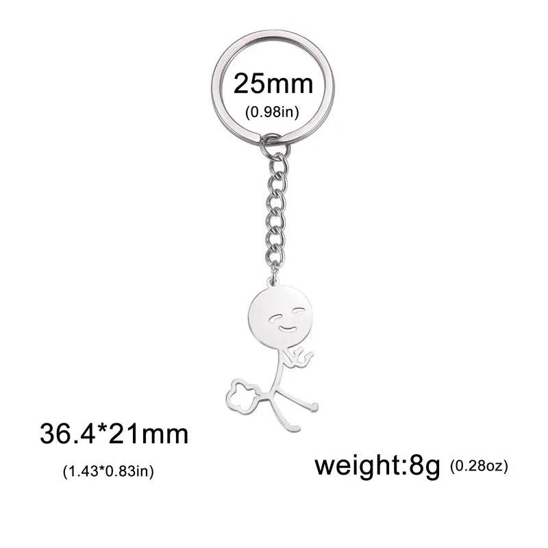 Porte-clés Stickman Pet couleur argent