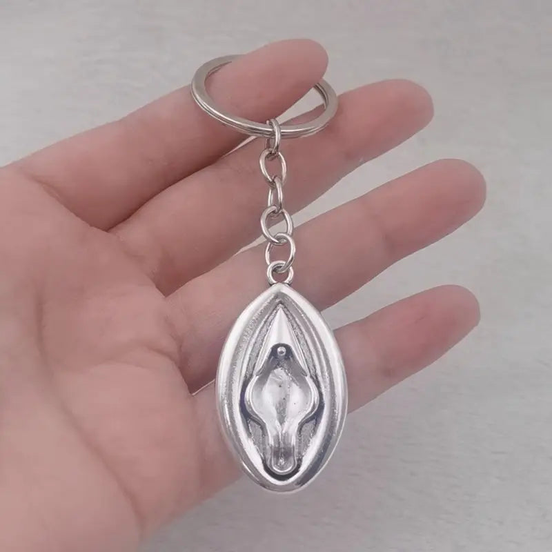 Silver vagina keychain