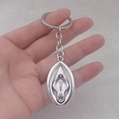 Silver vagina keychain