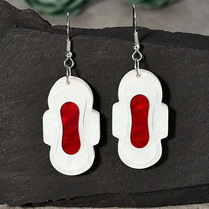 Sanitary napkin earrings