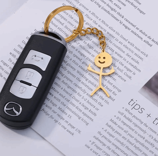 Porte-clés Stickman Doigt d'honneur couleur or