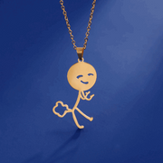 Collier Pendentif Stickman pète couleur or