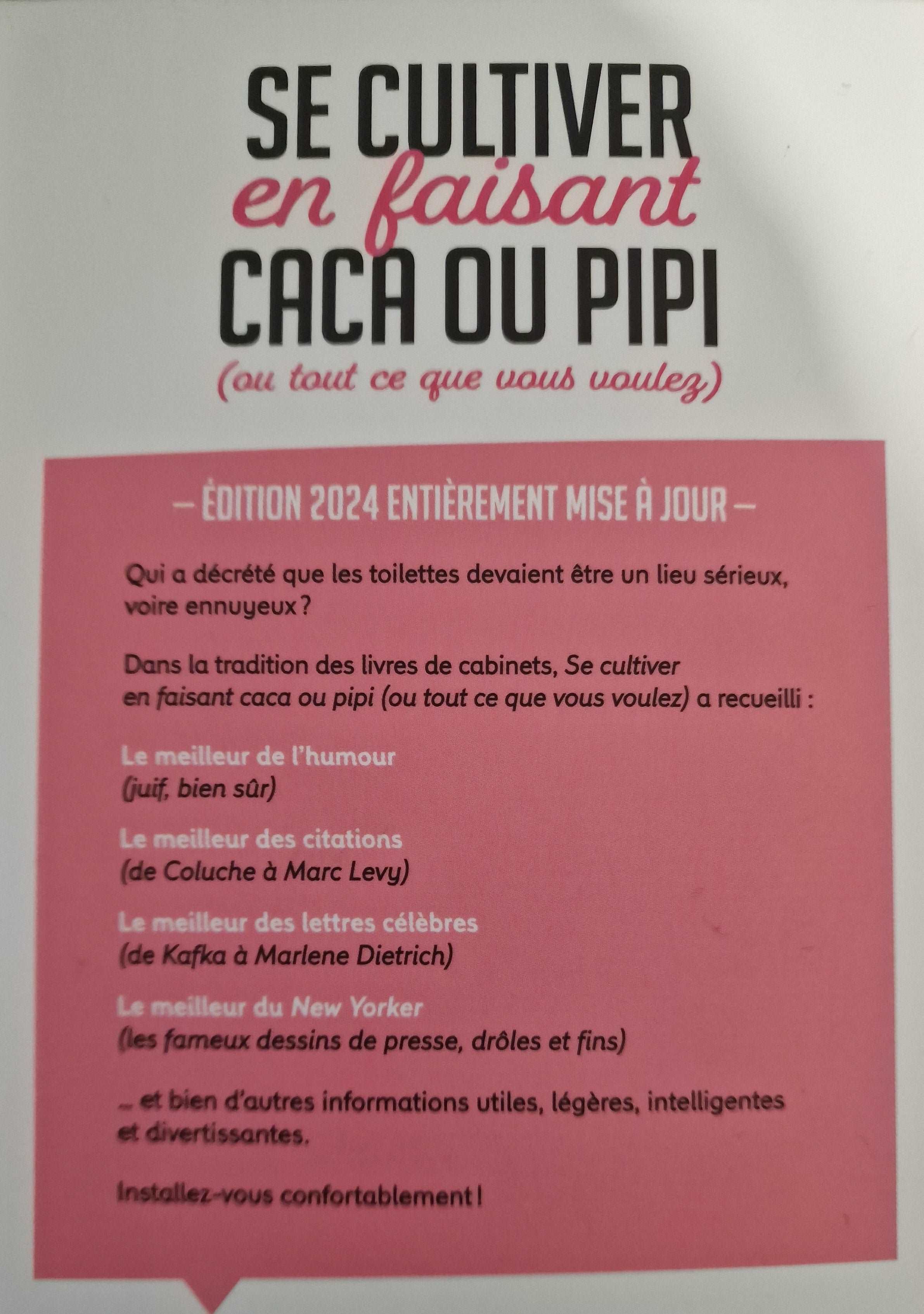 Se cultiver en faisant caca ou pipi, édition 2024