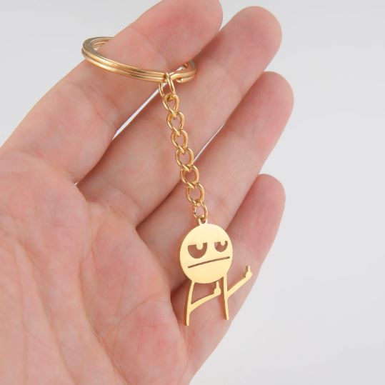 Wütender Stickman-Mittelfinger-Schlüsselanhänger