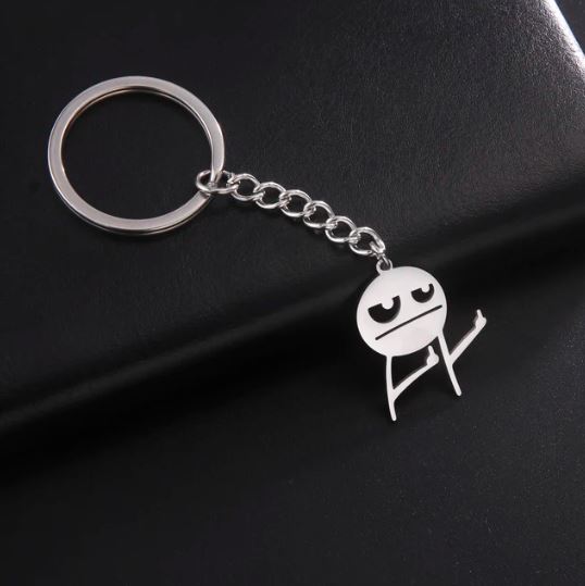 Angry Stickman Middle Finger Keychain