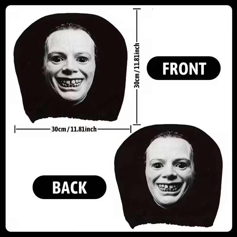 Housses d'appui-tête visage blanc