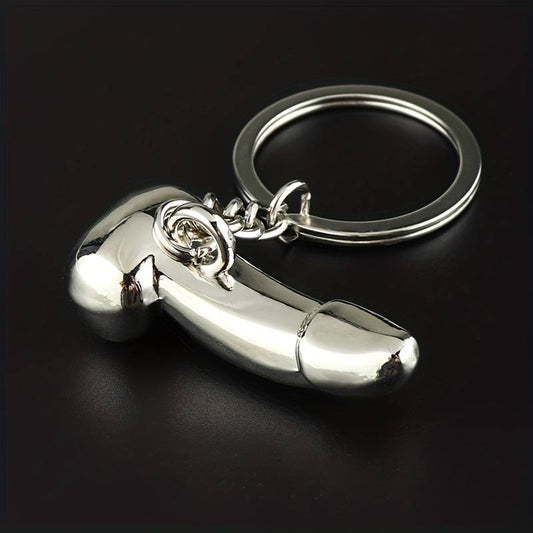 Silver willy key ring