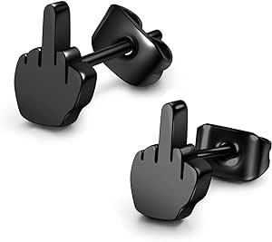 Boucles d'oreilles doigt d'honneur