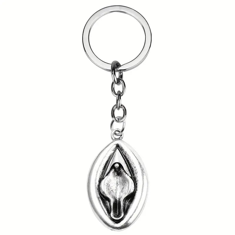 Silver vagina keychain