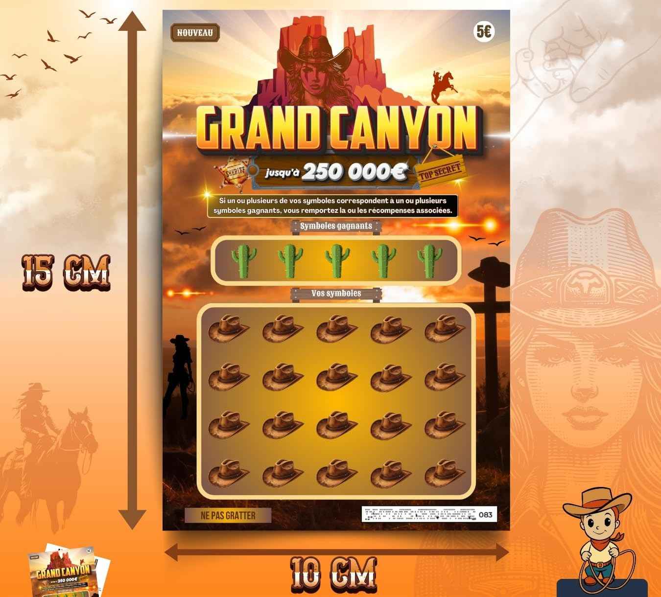Faux ticket à gratter Annonce de grossesse Grand Canyon