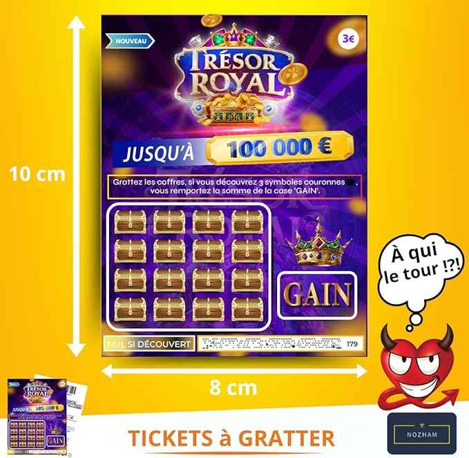 Billets Cinema Lot 5 Faux Tickets à Gratter Gagnants - Blague 500 000 Billets Cinema Lot 5 Faux Tickets à Gratter Gagnants - Blague 500 000