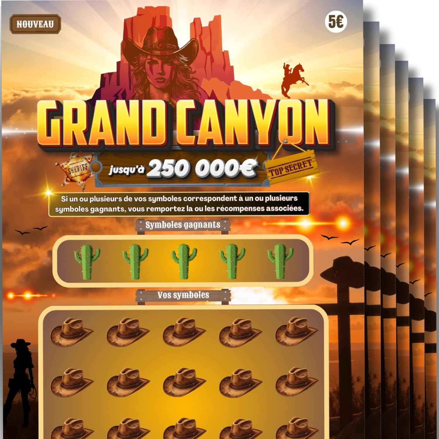 Faux ticket à gratter Annonce de grossesse Grand Canyon