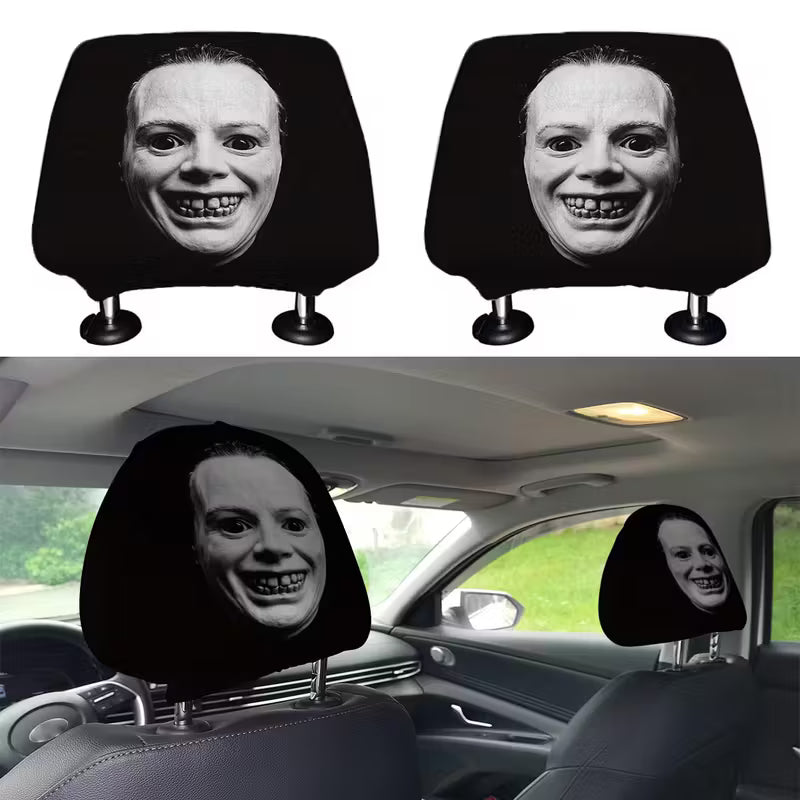 Housses d'appui-tête visage blanc