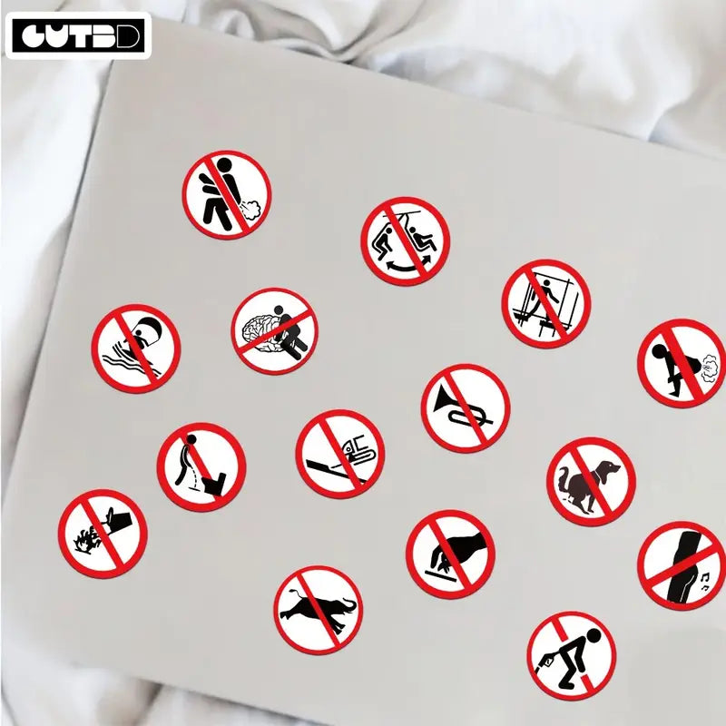 62 autocollants d'interdictions drôles