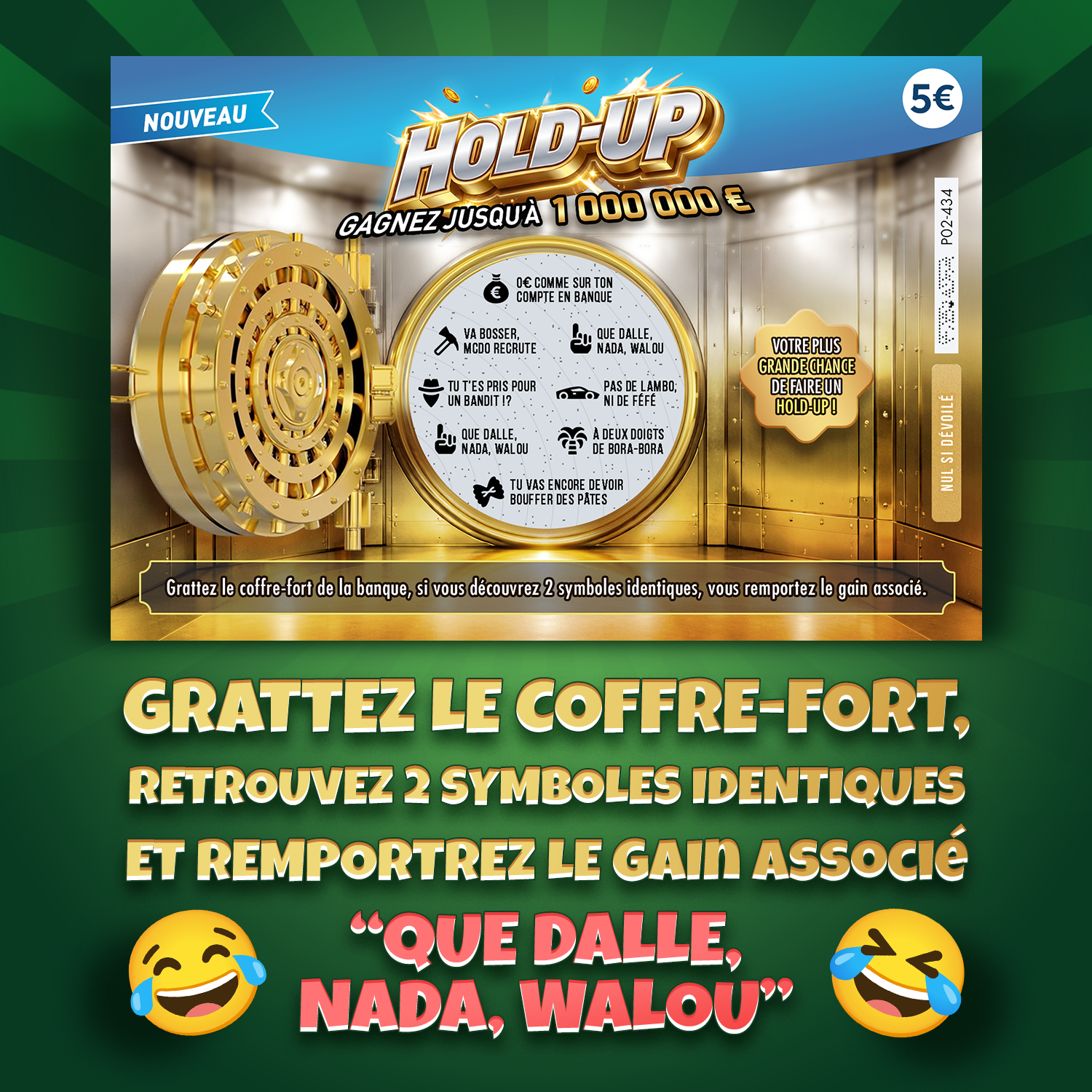 Faux ticket à gratter Hold-Up
