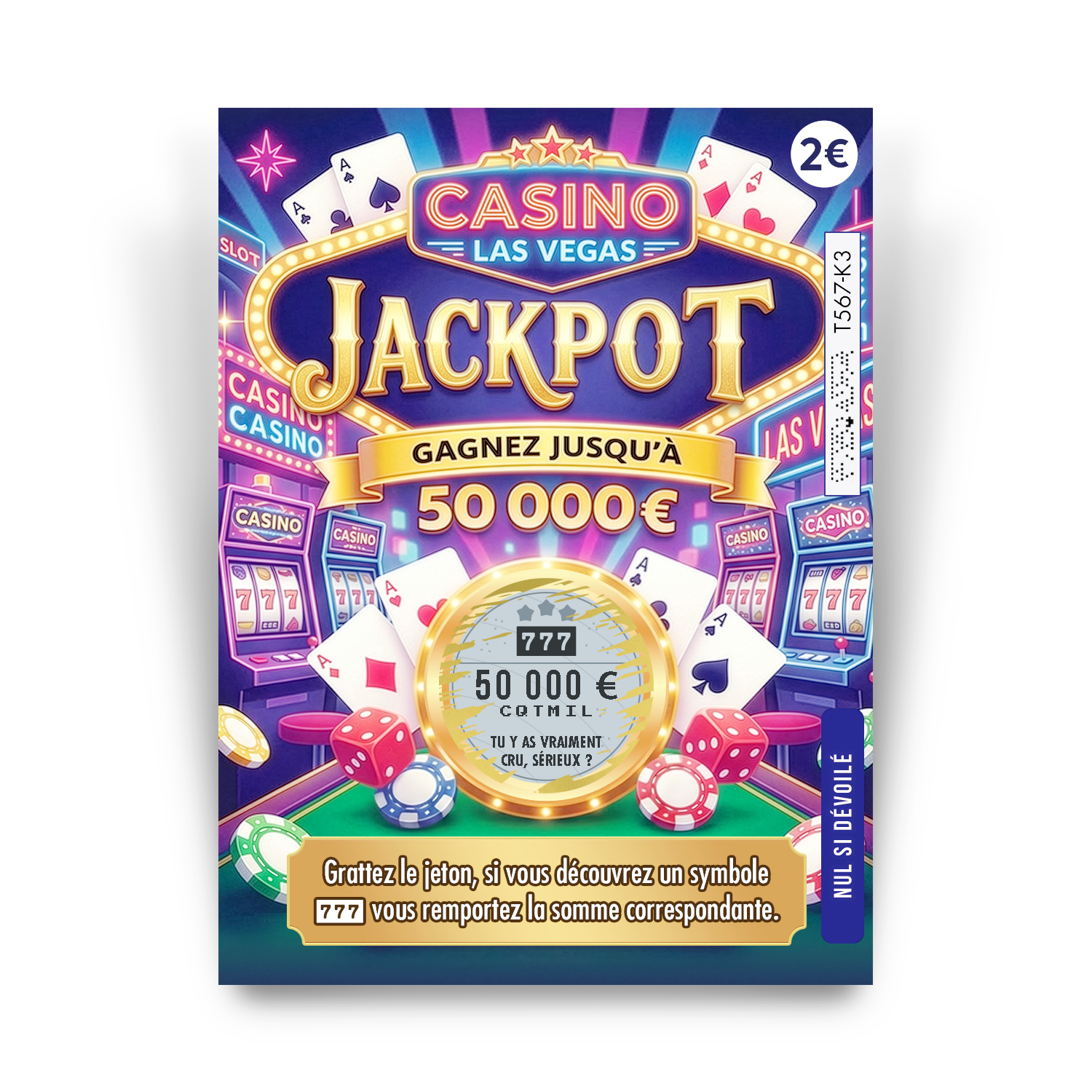 Faux ticket à gratter Jackpot