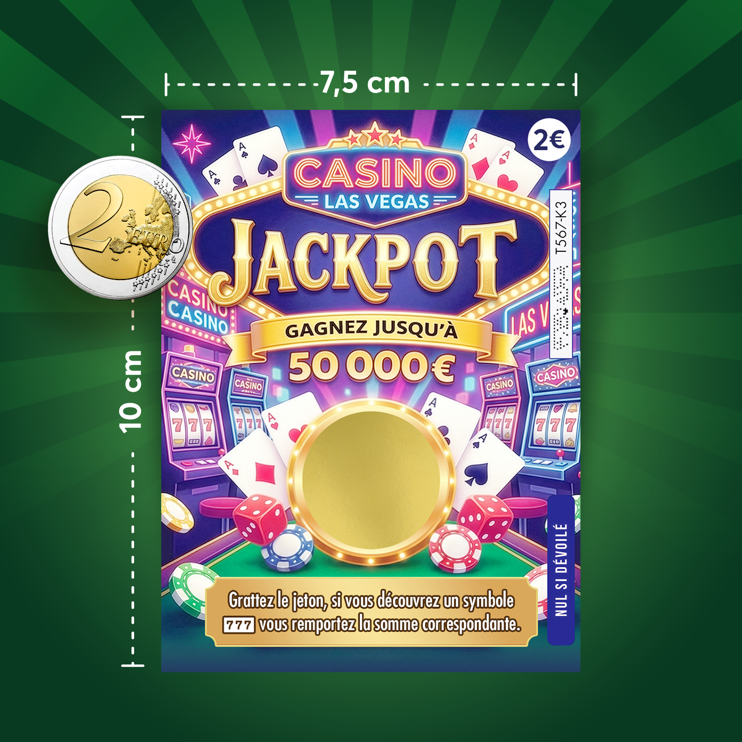 Faux ticket à gratter Jackpot