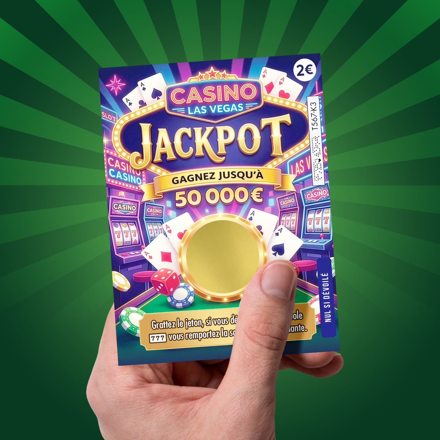 Faux ticket à gratter Jackpot