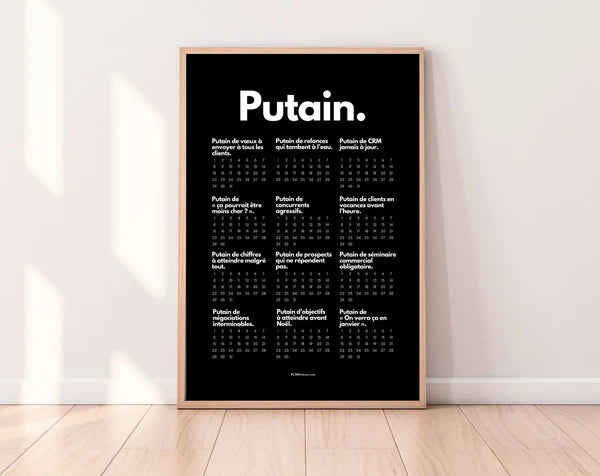 Calendrier Putain pour le service commercial à imprimer
