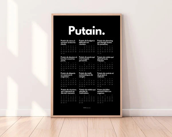 Calendrier Putain pour son patron à imprimer