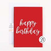 Carte "Happy Birthday" musique sans fin et paillettes
