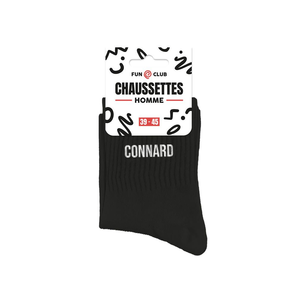 Chaussettes noires pour homme à message