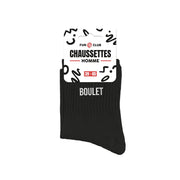 Chaussettes noires pour homme à message