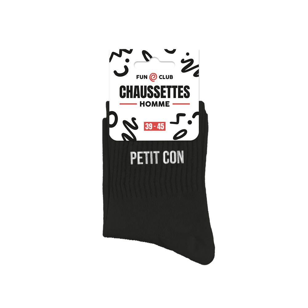 Chaussettes noires pour homme à message