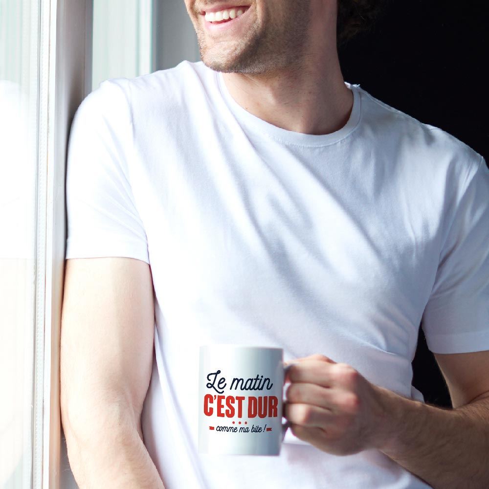 Tasse: Morgens ist es hart ... wie mein Schwanz!