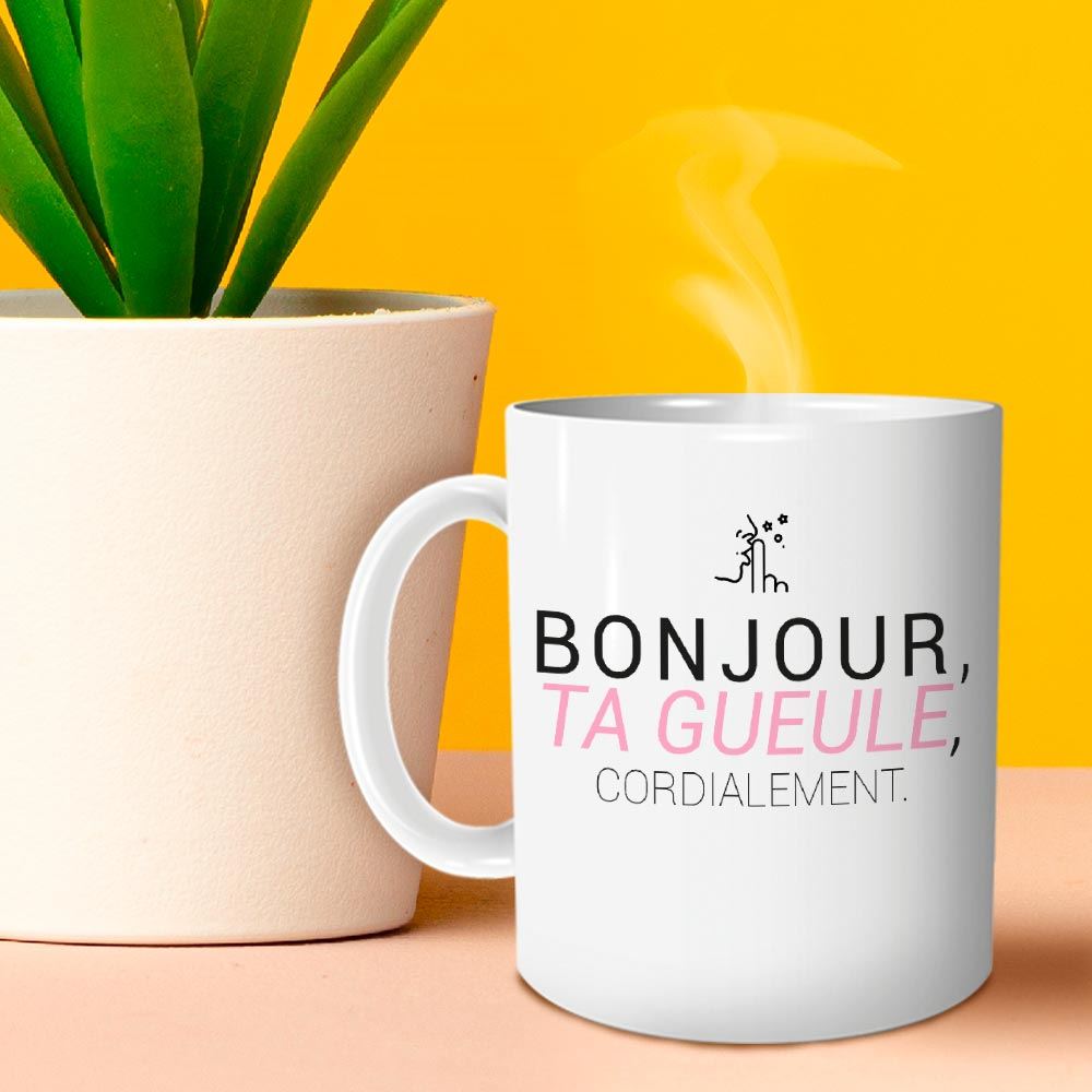 Mug Bonjour, ta gueule, cordialement