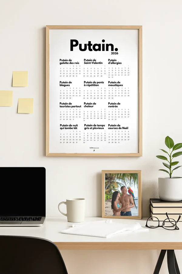 Calendrier Putain 2026 à imprimer