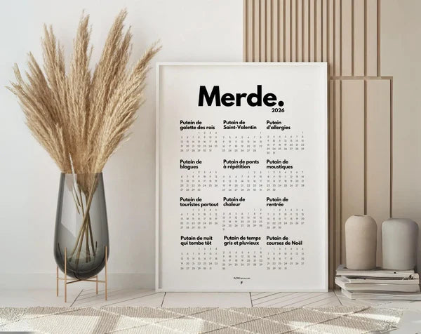 Calendrier de Merde 2026 à imprimer