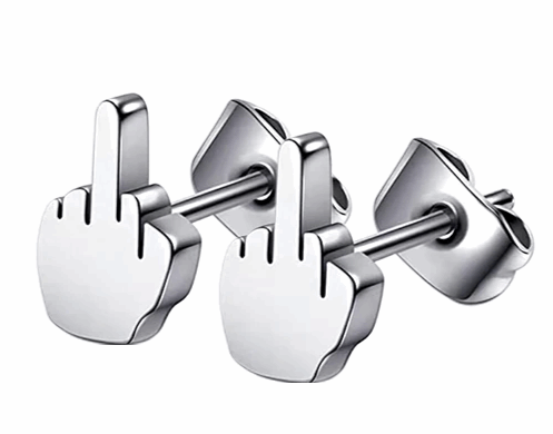 Boucles d'oreilles doigt d'honneur