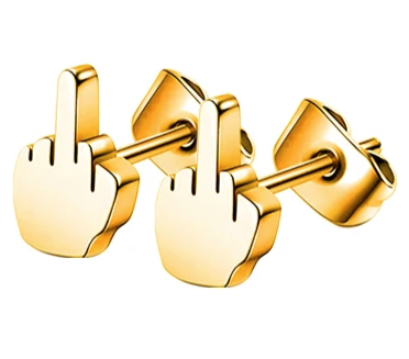 Boucles d'oreilles doigt d'honneur