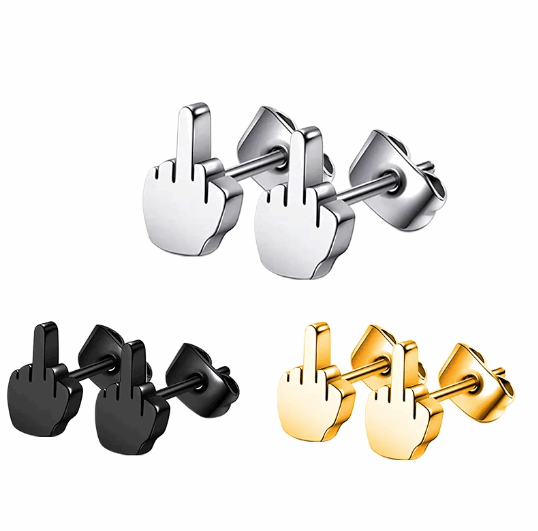 Boucles d'oreilles doigt d'honneur