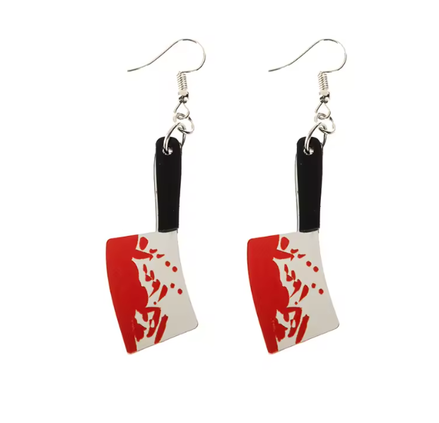 Boucles d’oreilles Hachoir ensanglanté