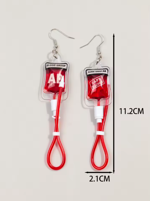 Boucles d'oreilles poche de sang