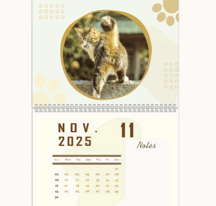 Calendrier 2025 des testicules de chat