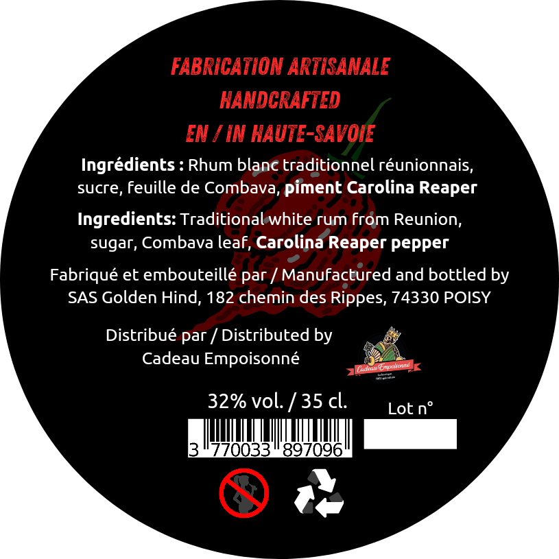 Hot Rum, le rhum artisanal fabriqué en France au piment Carolina Reaper