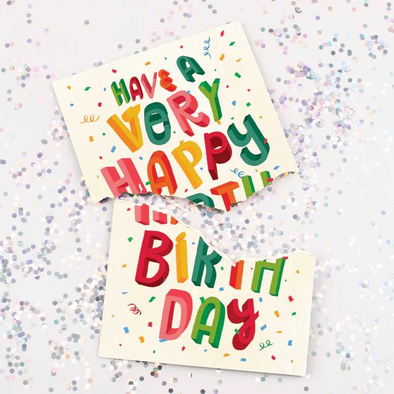 Carte "Happy Birthday" bruit de pet sans fin et paillettes